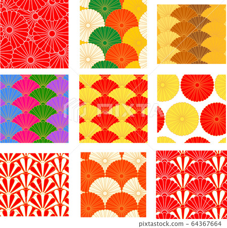 Kiku Japanese Pattern Material Seamless Pattern Stock Illustration Pixta