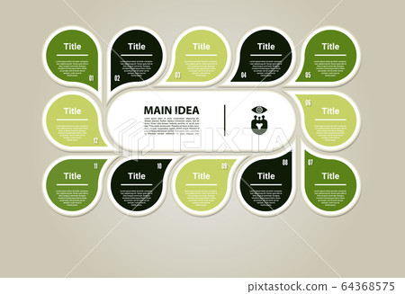 Vector circle infographic. Template for cycle diagram, graph, presentation and round chart. Business concept with 12 options, parts, steps or processes. Abstract background. 64368575