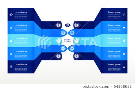 Vector infographic template for diagram, graph, presentation and chart. Business concept with 10 options, parts, steps or processes Vector infographic template for diagram, graph, presentation and chart. Business concept with 10 options, parts, steps or processes 64368651