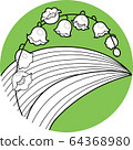 lily of the valley in the circle hand draw 64368980
