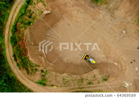 Aerial view of a spoil heap Aerial view of a spoil heap 64369589