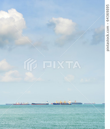 Industrial cargo shipping  Singapore harbor 64369895