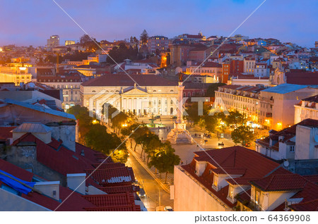 Rossio square Old Town Lisbon 64369908