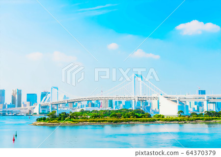 白天的彩虹橋,動漫風格 白天的彩虹橋,動漫風格 64370379