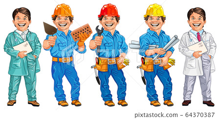vector set of workers - Stock Illustration [64370387] - PIXTA