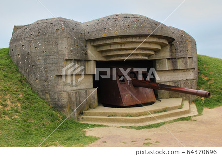 Remains of the german Battery which was captured on June 07 1944, Bunker and Artillery Guns Remains of the german Battery which was captured on June 07 1944, Bunker and Artillery Guns 64370696