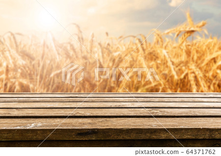 Empty old wooden table background Empty old wooden table background 64371762