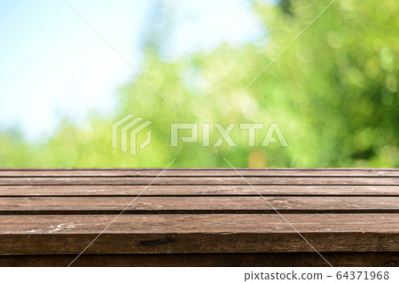 Empty old wooden table background 64371968