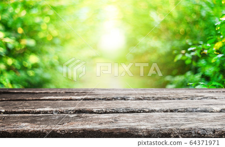 Empty old wooden table background Empty old wooden table background 64371971