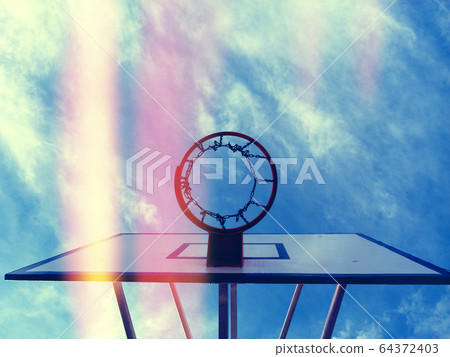 Basketball hoop and basket with a lot of abstract 64372403