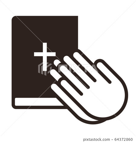 Praying hands and bible 64372860