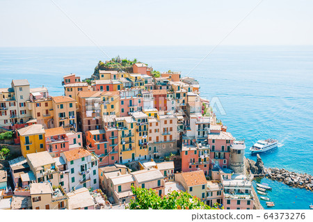 Amazing view of the beautiful village of Manarola in the Cinque Terre Reserve. Amazing view of the beautiful village of Manarola in the Cinque Terre Reserve. 64373276