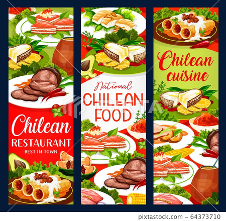 Chilean cuisine, traditional food banners Chilean cuisine, traditional food banners 64373710