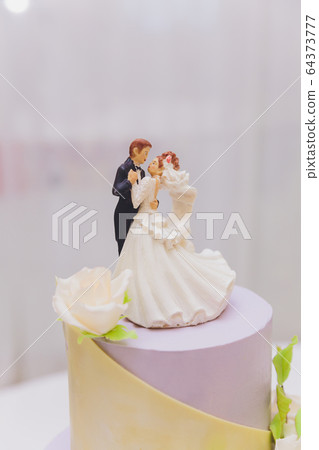 White Cream Icing Cake with Fruits and Chocolate. 64373777