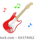 [Musical instrument] Electric guitar 01 without line 64374062