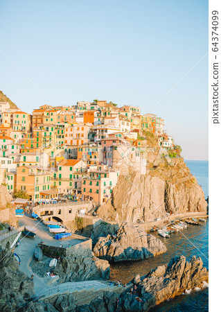 Amazing view of the beautiful village of Manarola in the Cinque Terre Reserve. Amazing view of the beautiful village of Manarola in the Cinque Terre Reserve. 64374099