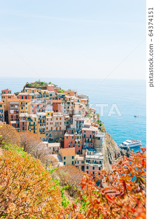 Amazing view of the beautiful village of Manarola in the Cinque Terre Reserve. Amazing view of the beautiful village of Manarola in the Cinque Terre Reserve. 64374151