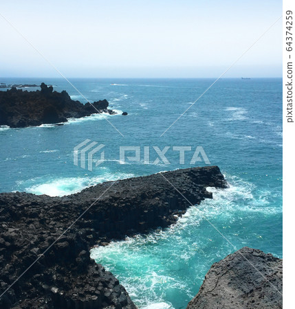Jeju island blue sea and sky 64374259