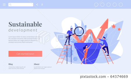 Business growth concept landing page. Business growth concept landing page. 64374669