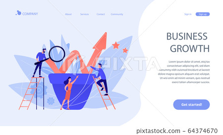 Business growth concept landing page. Business growth concept landing page. 64374670