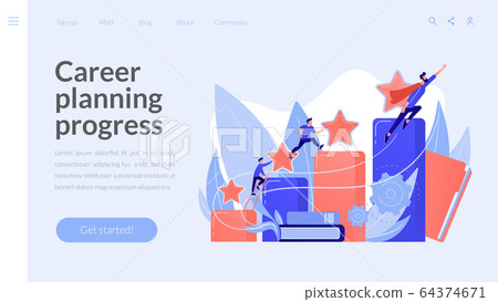 Career development concept landing page. Career development concept landing page. 64374671