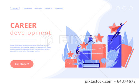 Career development concept landing page. Career development concept landing page. 64374672