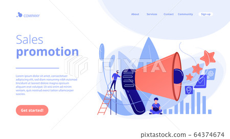 Promotion strategy concept landing page. Promotion strategy concept landing page. 64374674