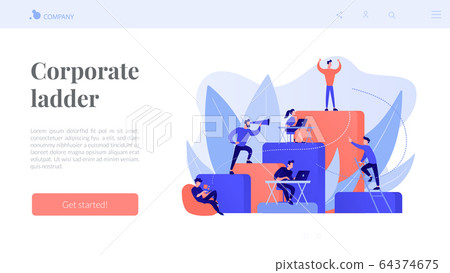 Corporate ladder concept landing page. Corporate ladder concept landing page. 64374675
