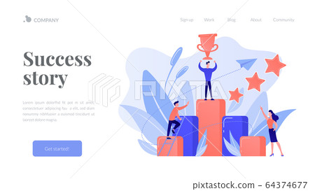 Key to success concept landing page. Key to success concept landing page. 64374677