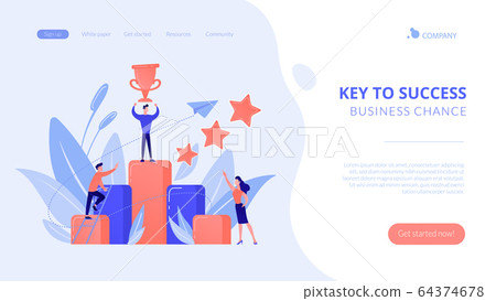 Key to success concept landing page. Key to success concept landing page. 64374678