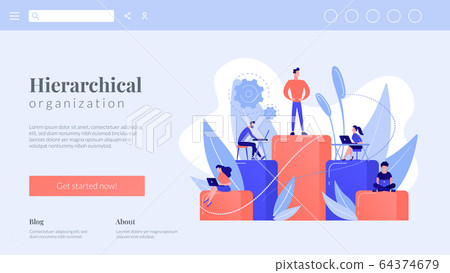 Business hierarchy concept landing page. Business hierarchy concept landing page. 64374679