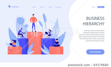 Business hierarchy concept landing page. Business hierarchy concept landing page. 64374680