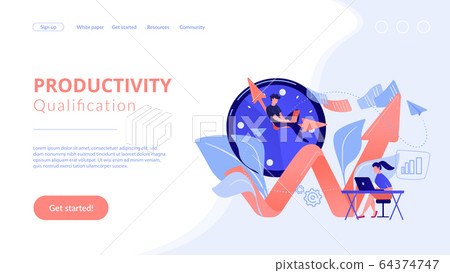 Productivity concept landing page. Productivity concept landing page. 64374747