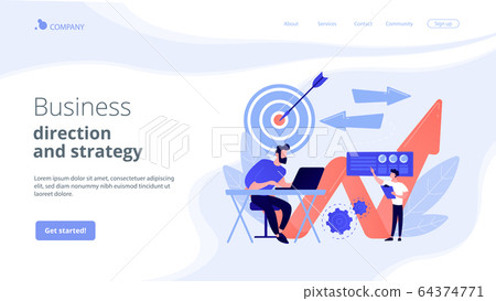 Business direction concept landing page. 64374771