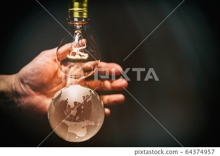 Light bulb and earth 64374957