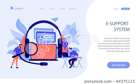 Customer self-service concept landing page. Customer self-service concept landing page. 64375123