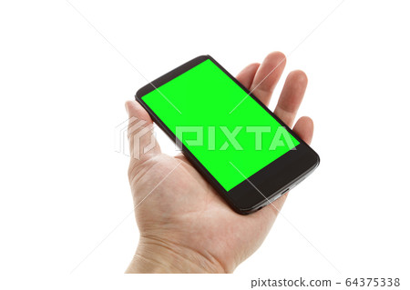 hand holding a cellphone hand holding a cellphone 64375338