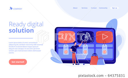 Digital service marketplace concept landing page. 64375831