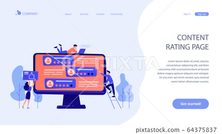 Rating site concept landing page. Rating site concept landing page. 64375837