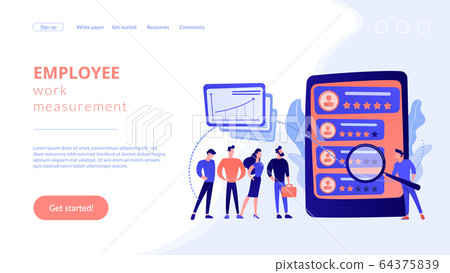 Performance rating concept landing page. Performance rating concept landing page. 64375839