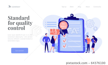 Standard for quality control concept landing page. 64376100