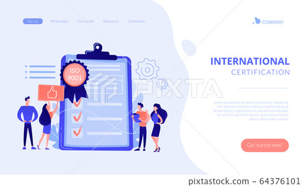 Standard for quality control concept landing page. Standard for quality control concept landing page. 64376101