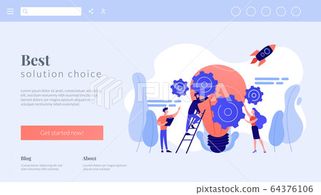 Idea management concept landing page. Idea management concept landing page. 64376106