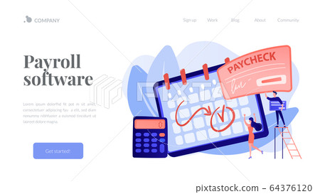 Paycheck concept landing page. 64376120