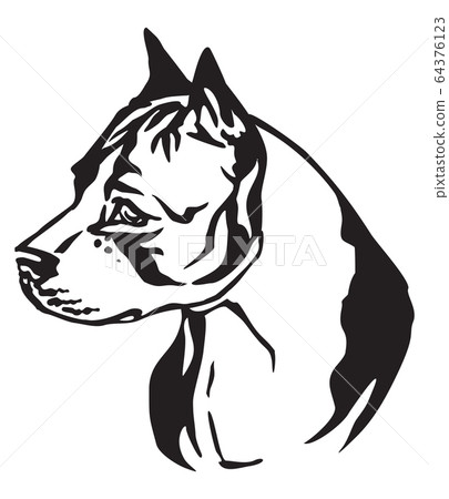 Decorative portrait of Dog American Staffordshire 64376123