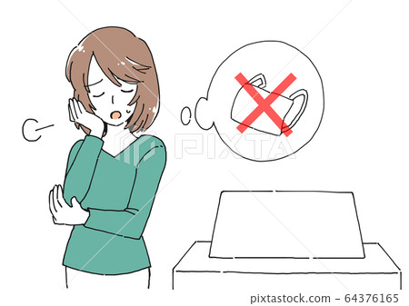 由於無法購買口罩而陷入困境的女人的插圖 64376165