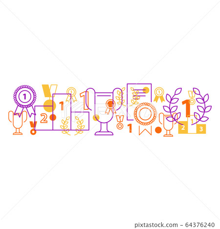 Sport prize icons and symbols set Sport prize icons and symbols set 64376240