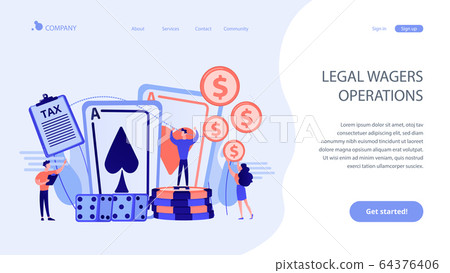 Gambling income concept landing page. 64376406