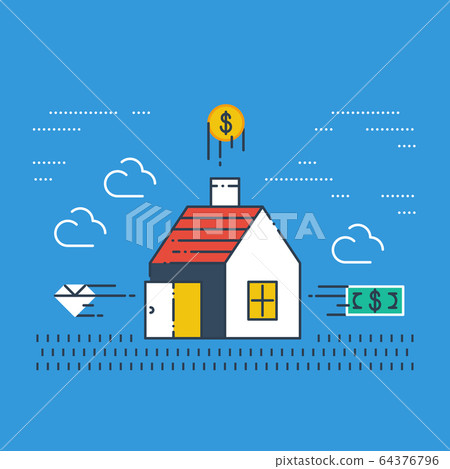 Detached house, family home budget concept Detached house, family home budget concept 64376796