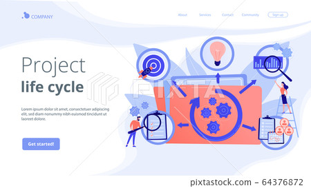 Project life cycle concept landing page Project life cycle concept landing page 64376872
